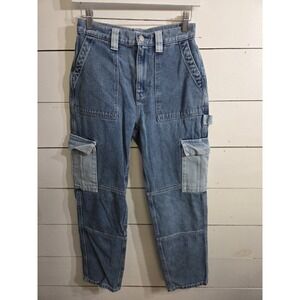 Pacsun Carpenter Pants Womens Size 25 Regular Tapered High Rise Denim Blue Y2K
